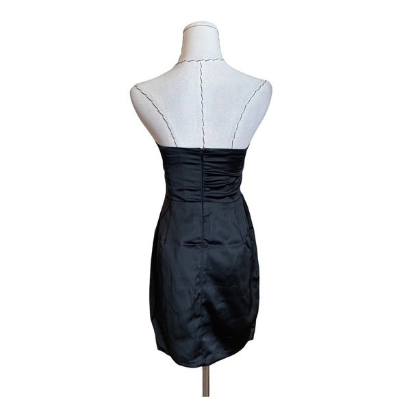 Closetcleanout! Naked Wardrobe The Statement Bustier Strapless Black Satin Dress - Picture 5 of 9